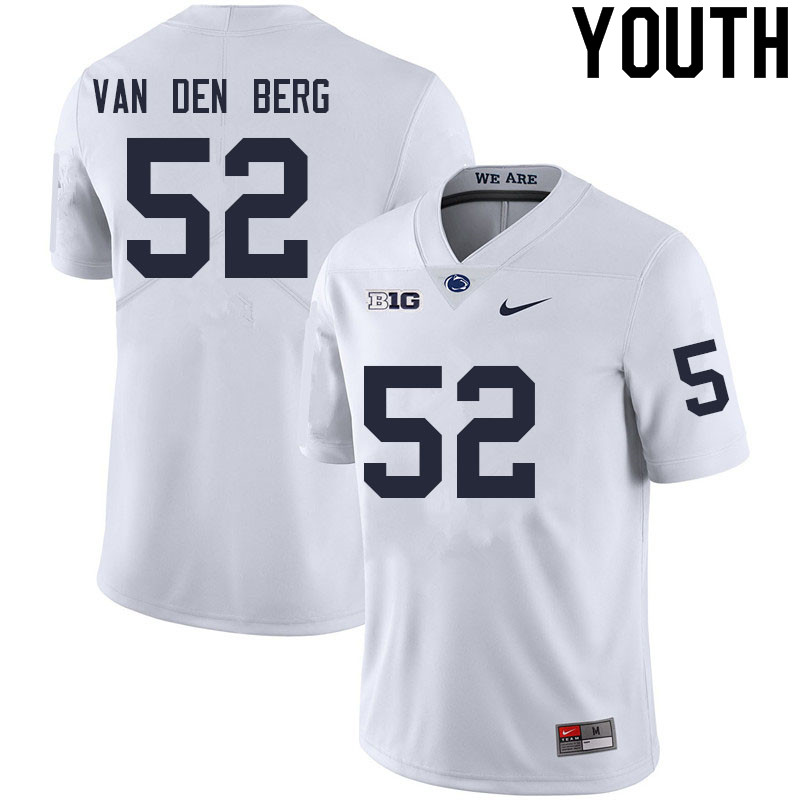 Youth #52 Jordan van den Berg Penn State Nittany Lions College Football Jerseys Sale-White